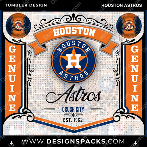 Baseball Bud Houston Astros V3 Tumbler Digital Wrap Design