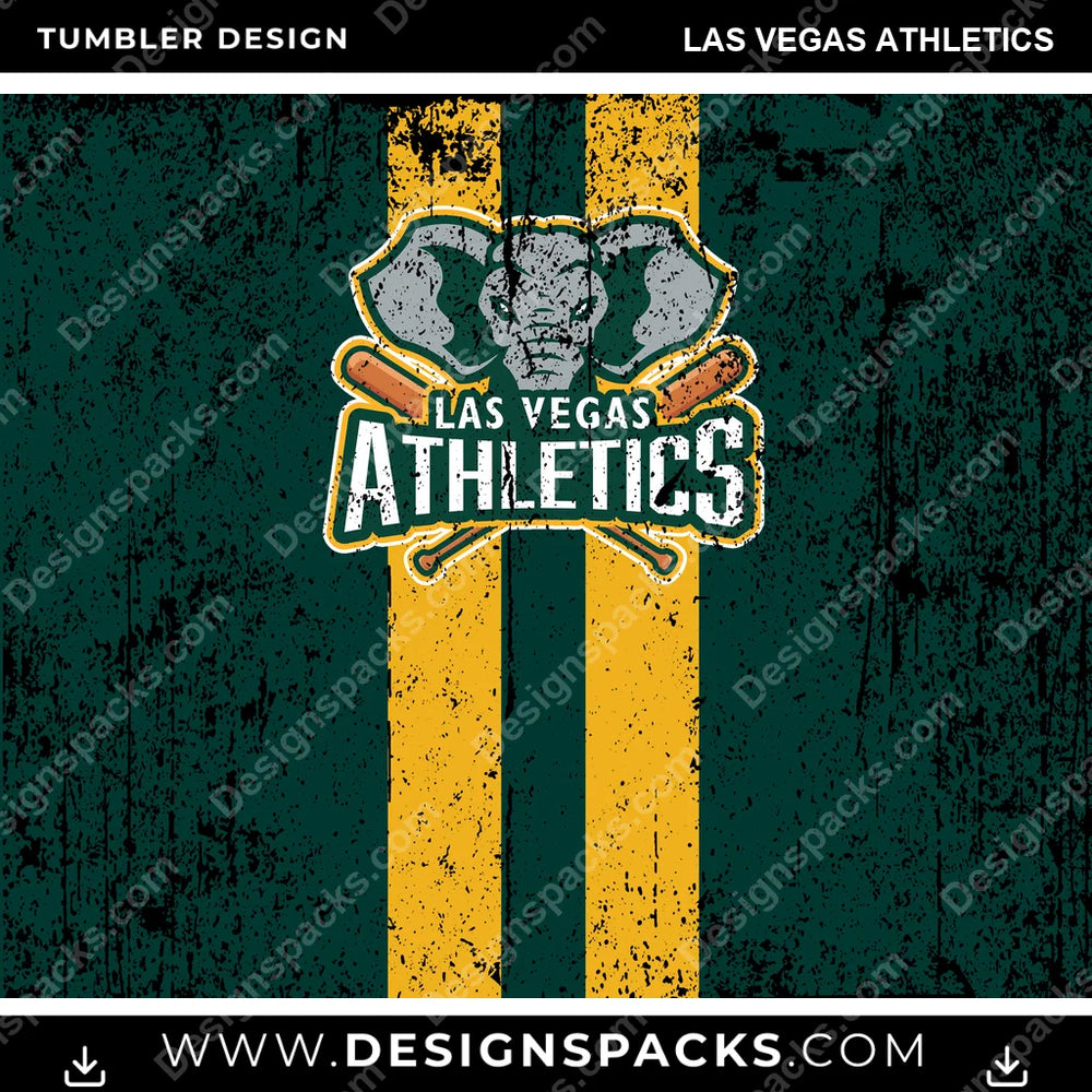 Baseball Grunge Style Las Vegas Athletics MLB Baseball Tumbler Digital Wrap Design Download