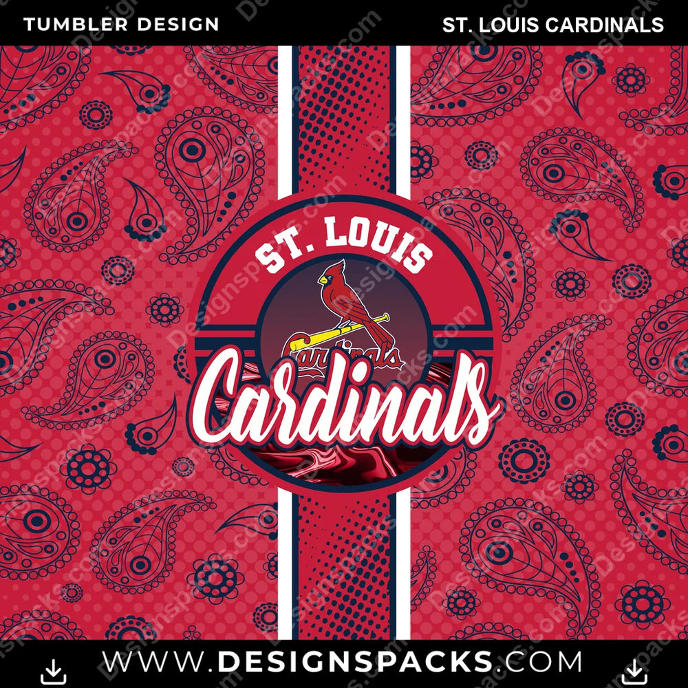 Baseball Handkerchief St. Louis Cardinals MLB Baseball Tumbler Digital Wrap Design Download