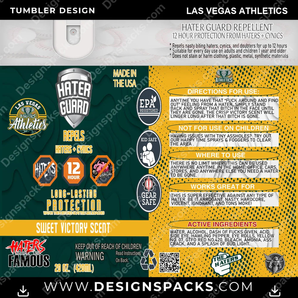 Baseball Hater Guard Las Vegas Athletics MLB Baseball Tumbler Digital Wrap Design Download