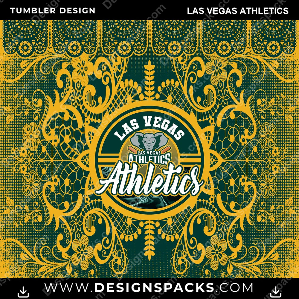 Baseball Lace & Logo Las Vegas Athletics MLB Baseball Tumbler Digital Wrap Design Download