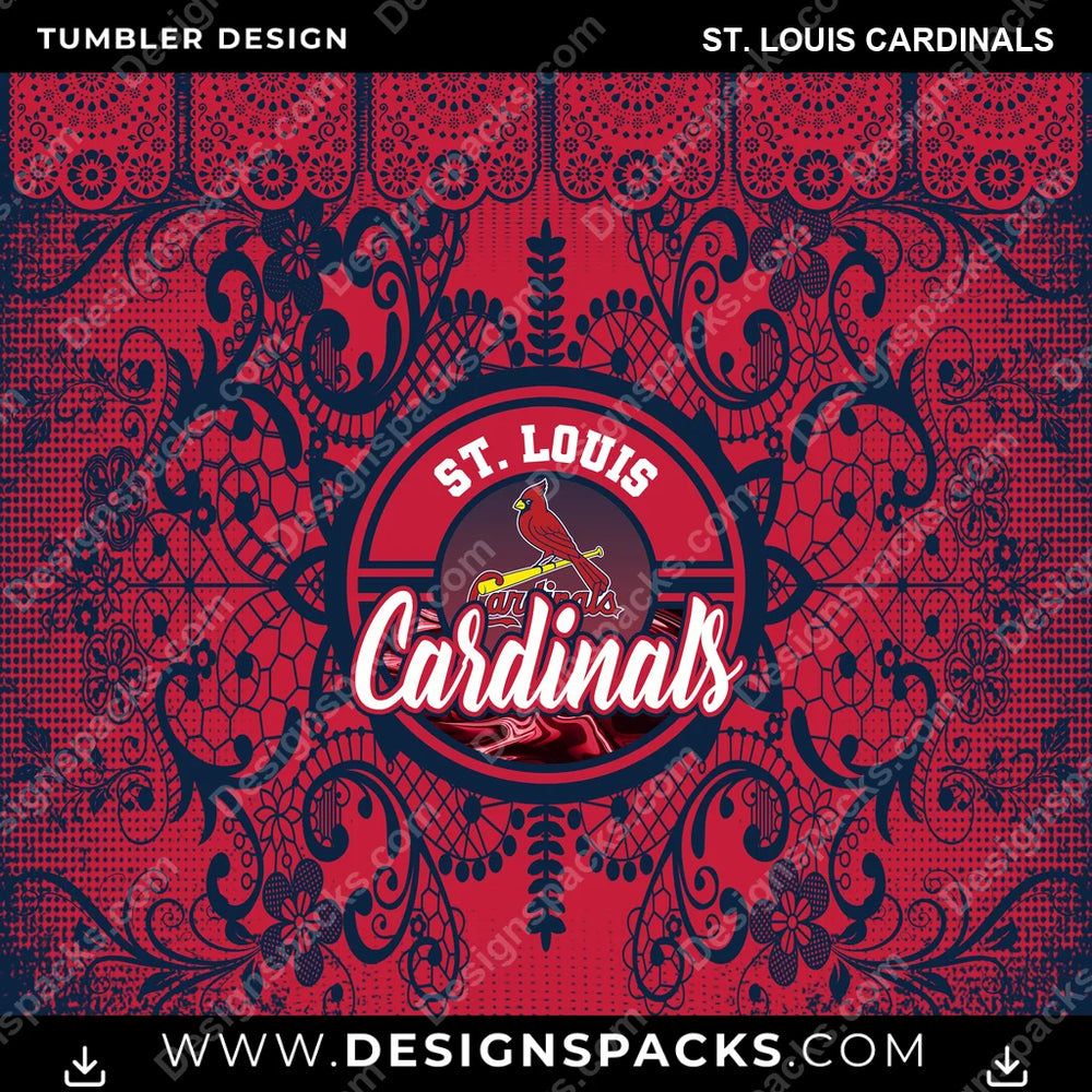 Baseball Lace & Logo St. Louis Cardinals MLB Baseball Tumbler Digital Wrap Design Download