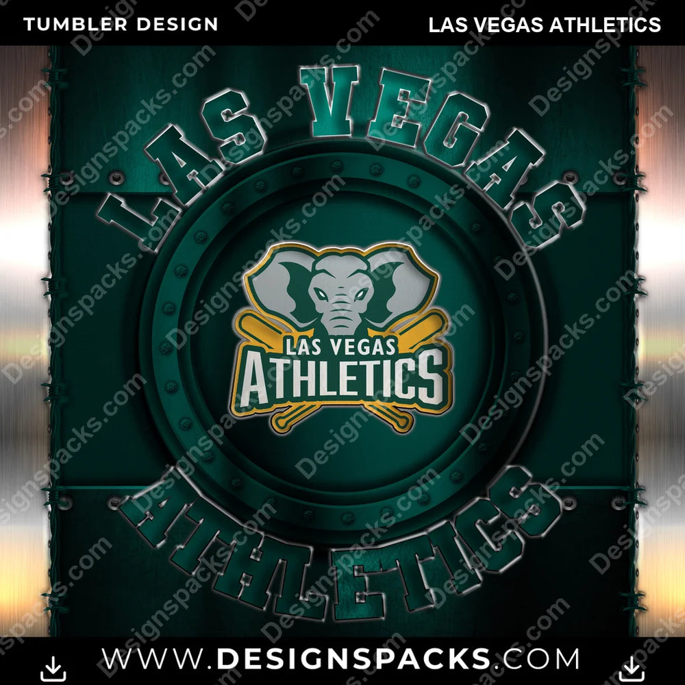 Baseball Metal Las Vegas Athletics MLB Baseball Tumbler Digital Wrap Design Download
