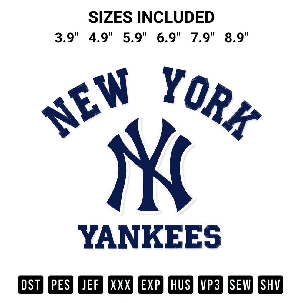 Baseball New York Yankees Team Embroidery Design