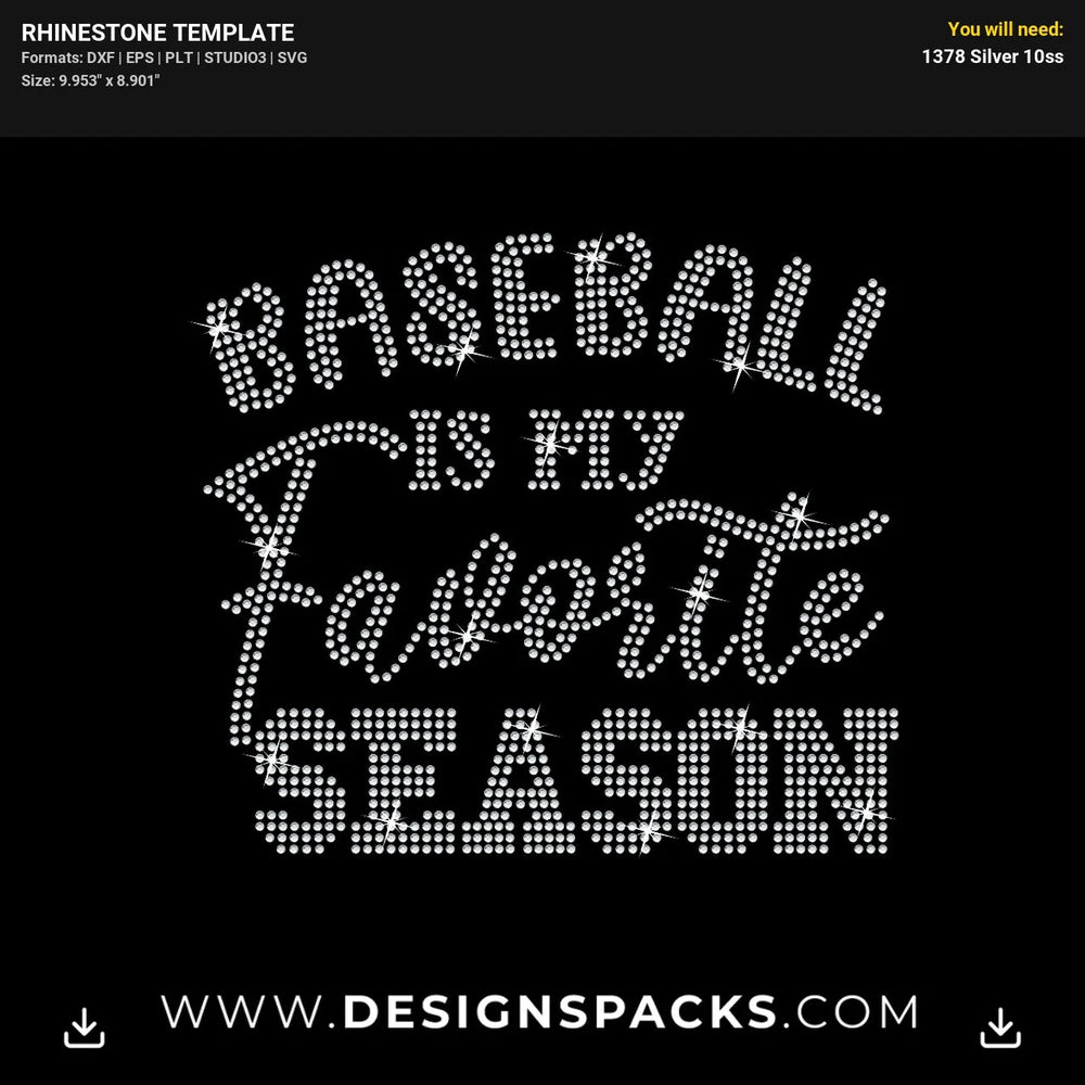 Baseball Season Sports Team Game Shirt Rhinestone Digital Template