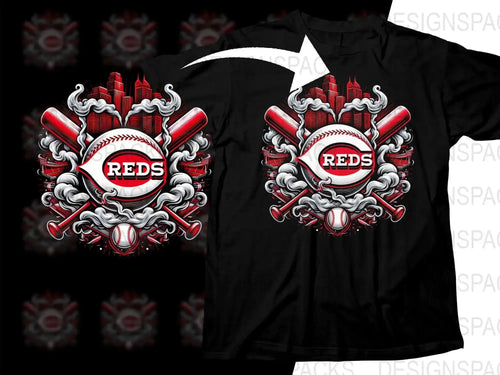 Baseball Smoke Cincinnati Reds Team Png Digital Download