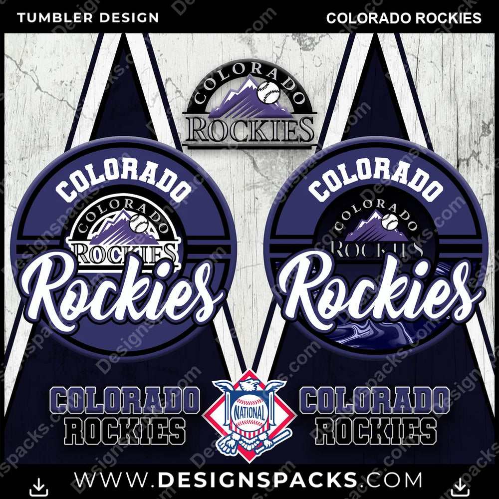 Baseball Sports Colorado Rockies MLB Baseball Tumbler Digital Wrap Design Download