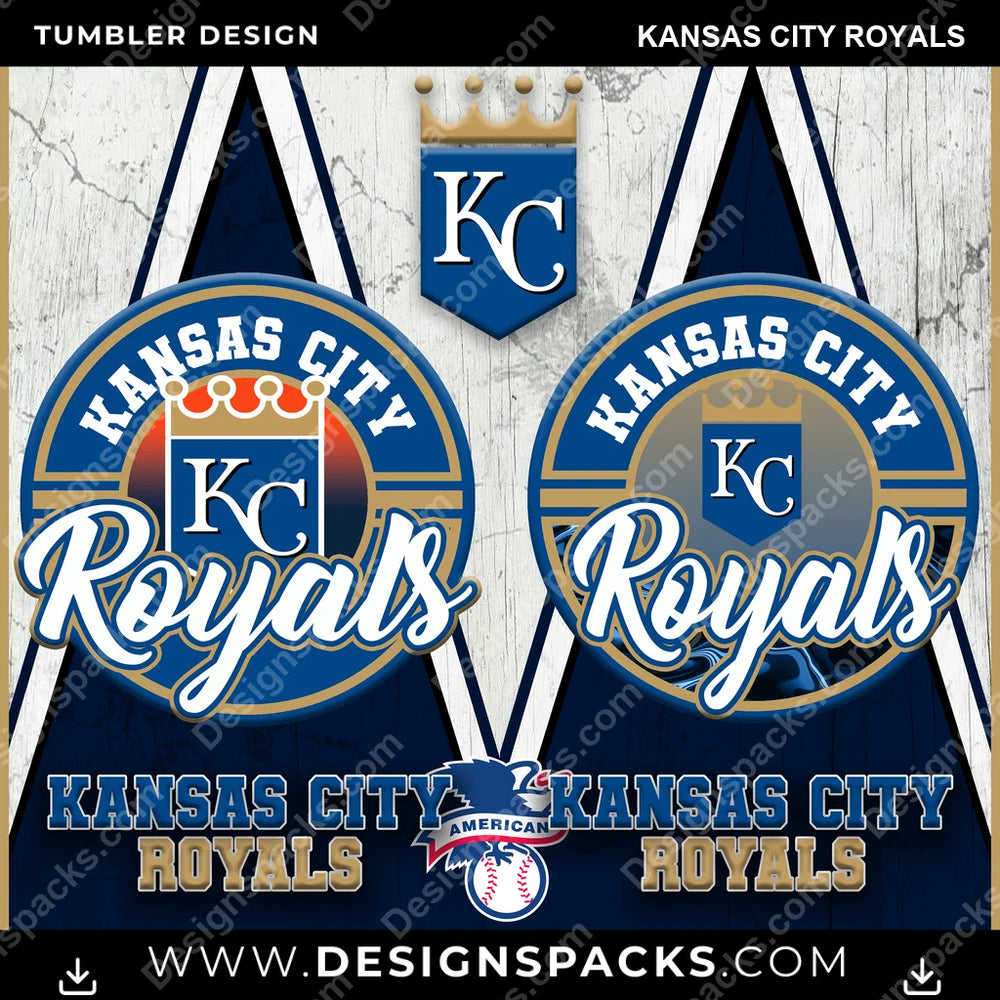 Baseball Sports Kansas City Royals MLB Baseball Tumbler Digital Wrap Design Download