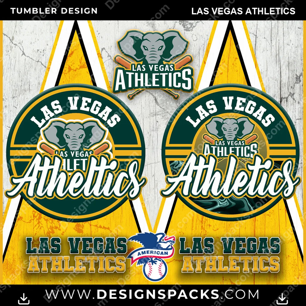 Baseball Sports Las Vegas Athletics MLB Baseball Tumbler Digital Wrap Design Download