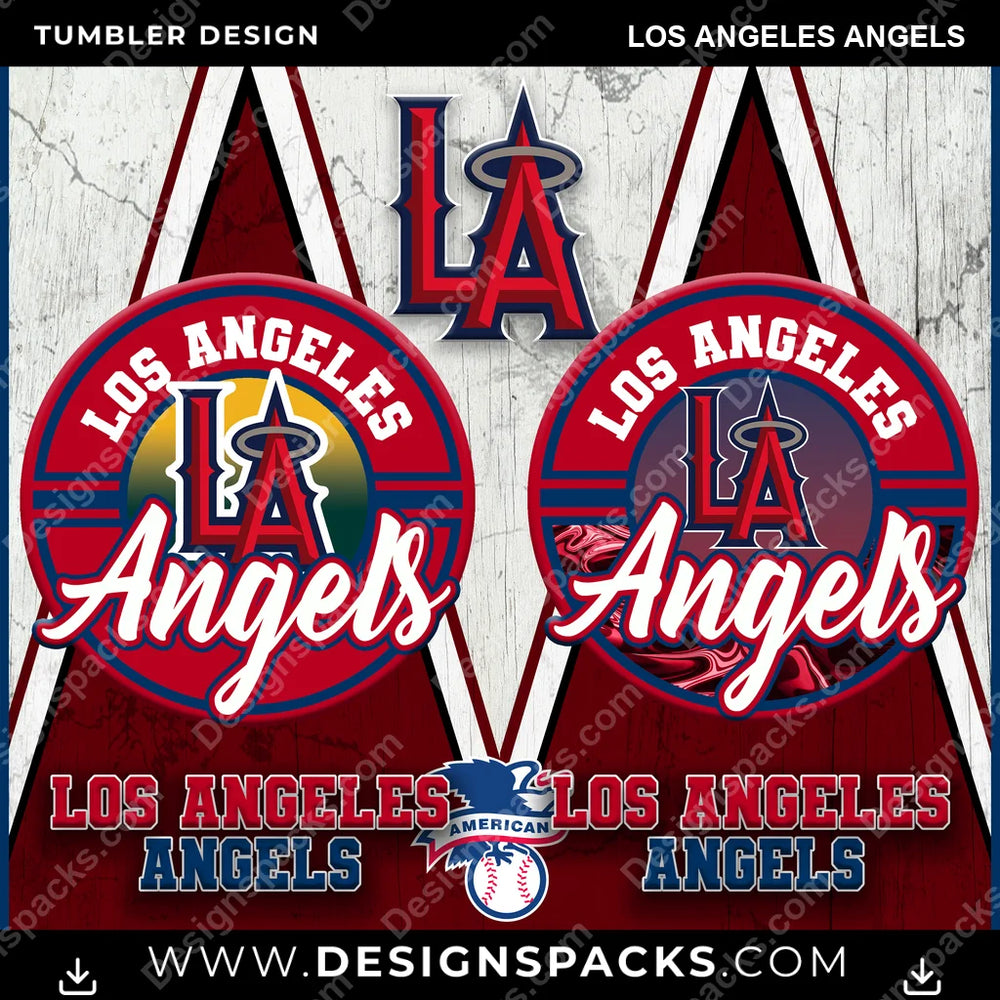 Baseball Sports Los Angeles Angels MLB Baseball Tumbler Digital Wrap Design Download