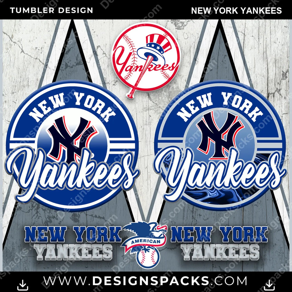 Baseball Sports New York Yankees MLB Baseball Tumbler Digital Wrap Design Download