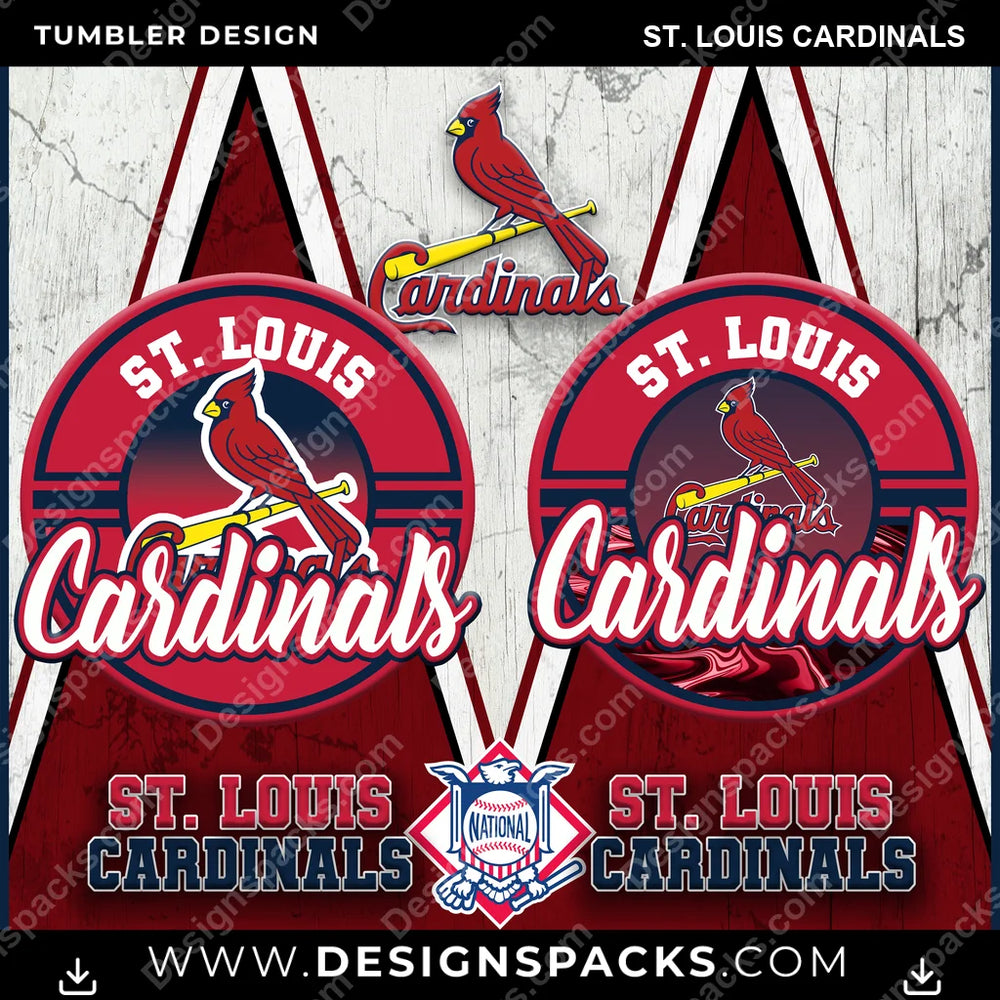 Baseball Sports St. Louis Cardinals MLB Baseball Tumbler Digital Wrap Design Download