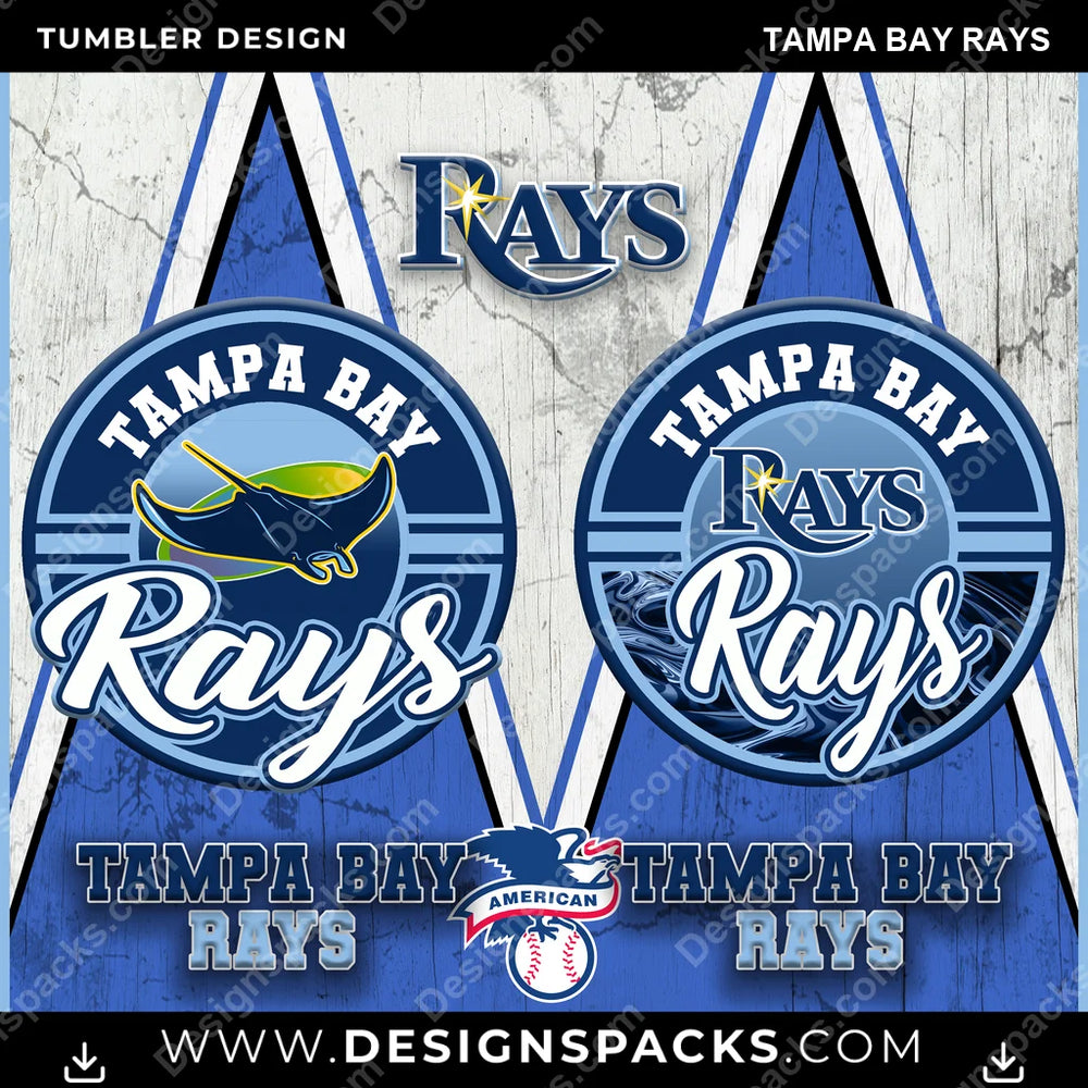 Baseball Sports Tampa Bay Rays MLB Baseball Tumbler Digital Wrap Design Download