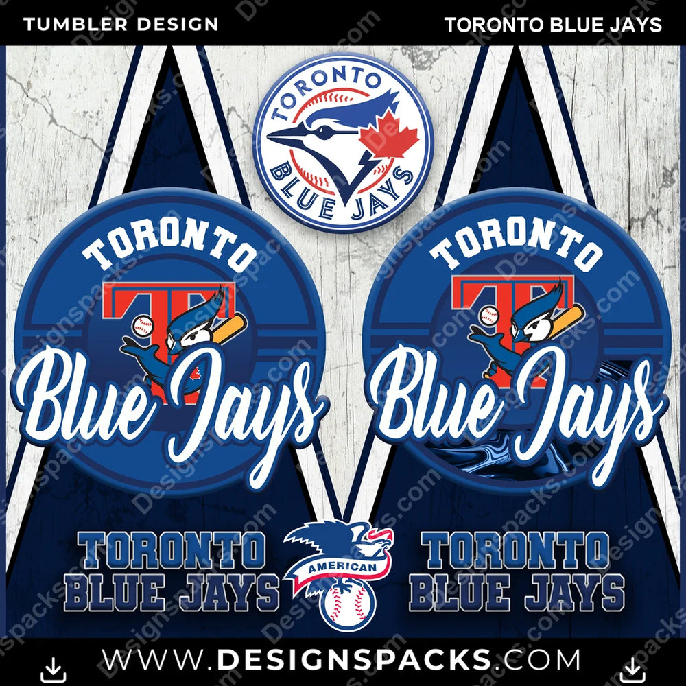 Baseball Sports Toronto Blue Jays MLB Baseball Tumbler Digital Wrap Design Download