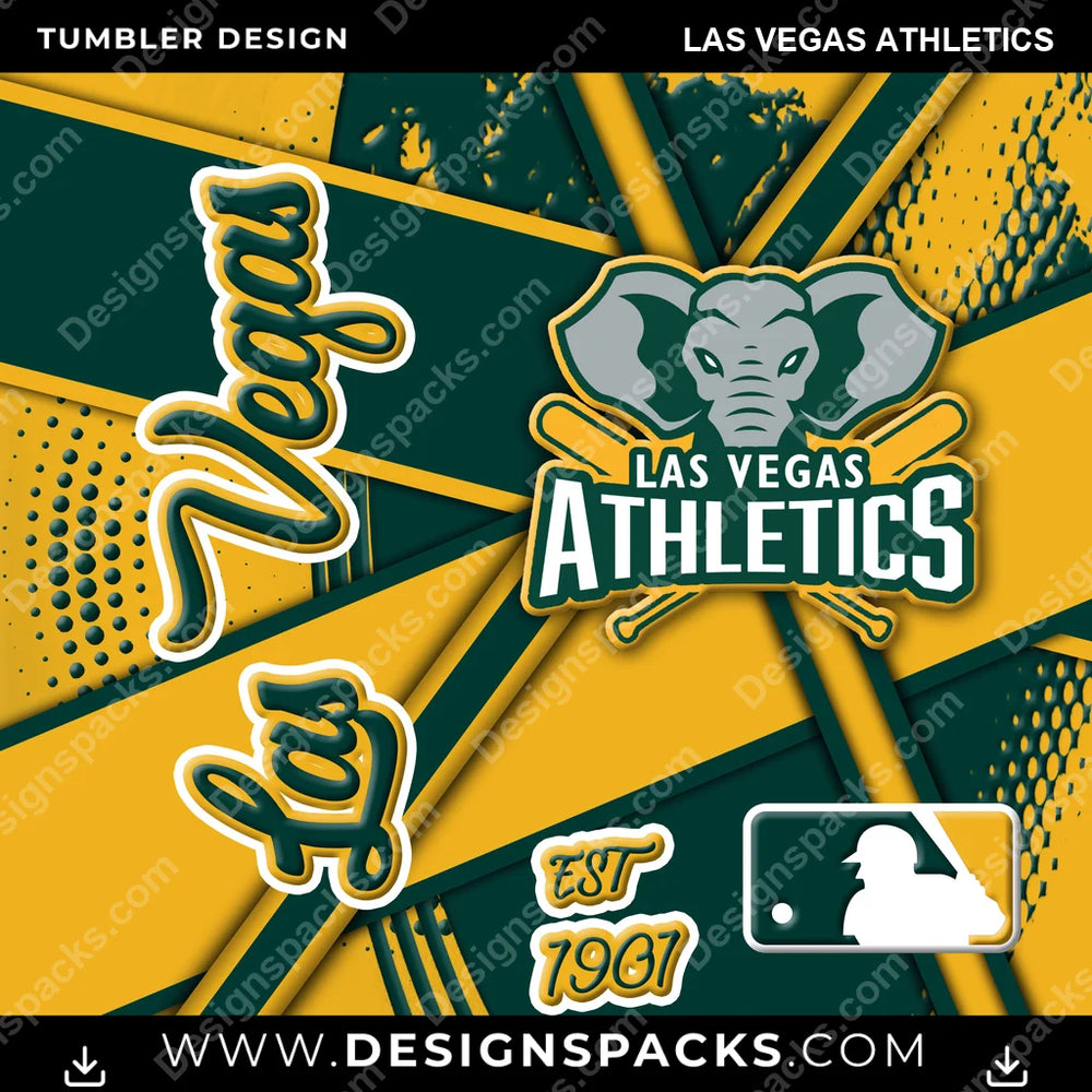 Baseball Team Sport Las Vegas Athletics MLB Baseball Tumbler Digital Wrap Design Download