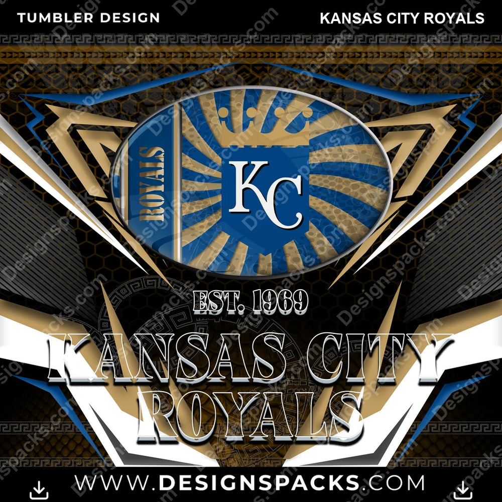 Baseball Tribal Kansas City Royals MLB Baseball Tumbler Digital Wrap Design Download