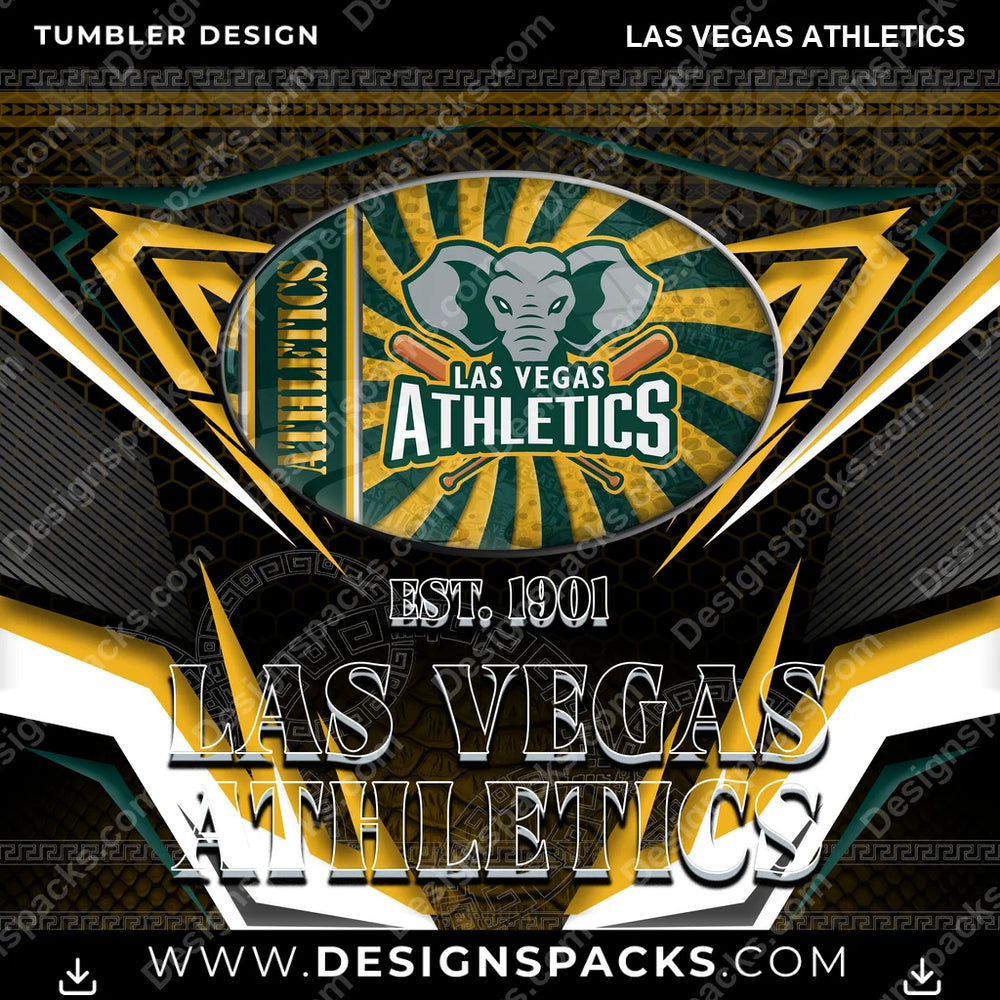 Baseball Tribal Las Vegas Athletics MLB Baseball Tumbler Digital Wrap Design Download