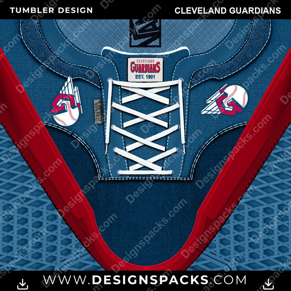 Baseball VANS Atwood DX Cleveland Guardians MLB Baseball Tumbler Digital Wrap Design Download