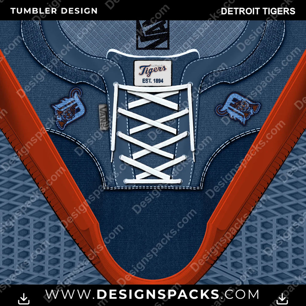 Baseball VANS Atwood DX Detroit Tigers MLB Baseball Tumbler Digital Wrap Design Download