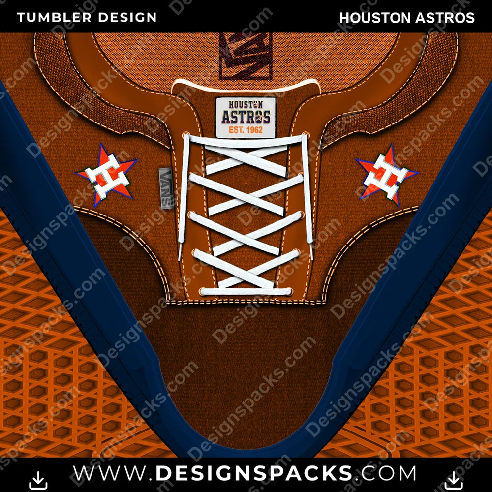 Baseball VANS Atwood DX Houston Astros MLB Baseball Tumbler Digital Wrap Design Download