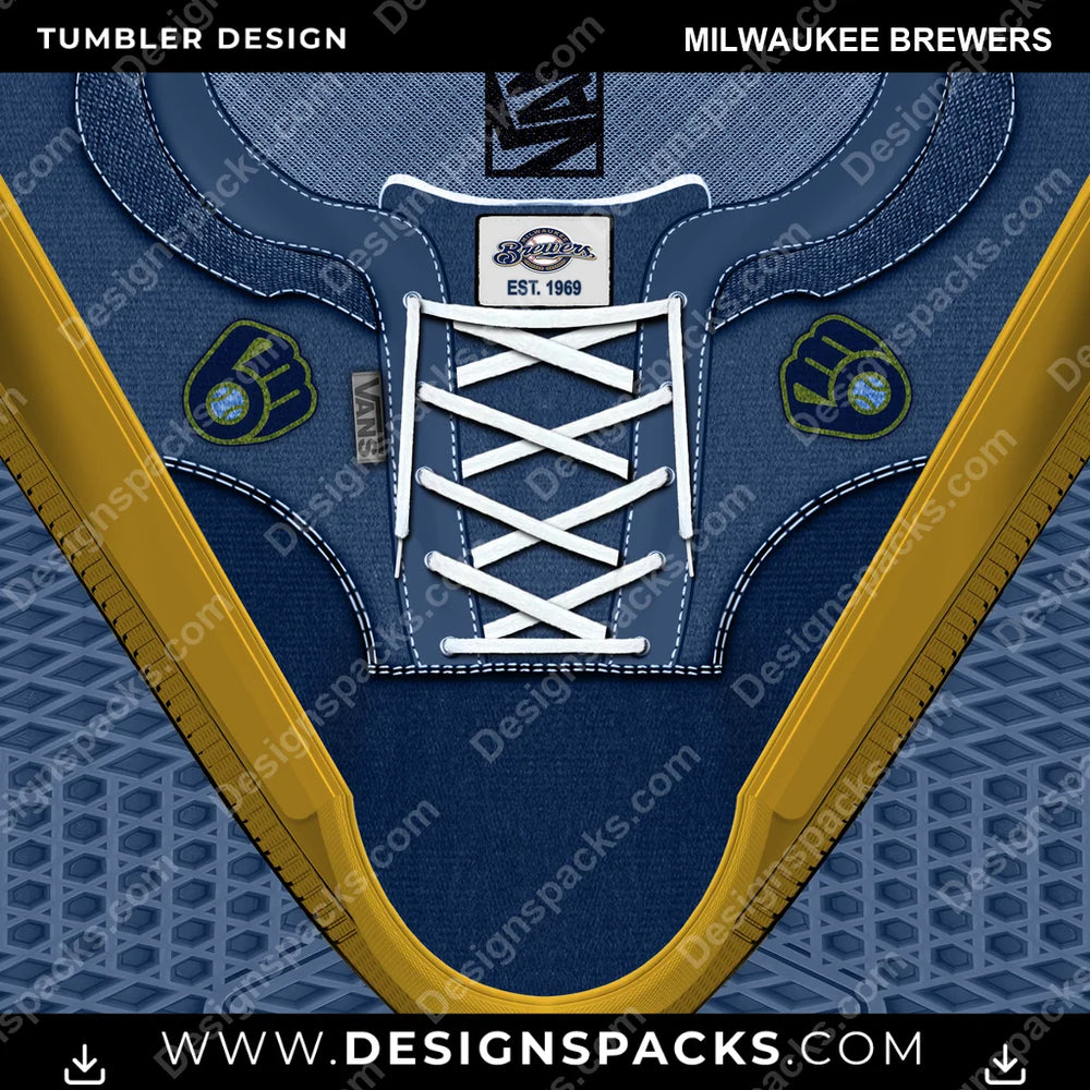 Baseball VANS Atwood DX Milwaukee Brewers MLB Baseball Tumbler Digital Wrap Design Download