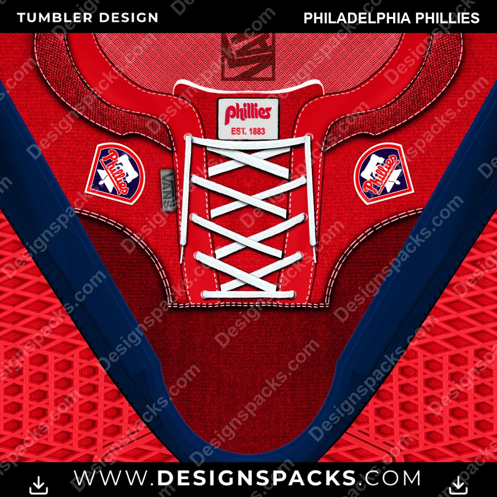 Baseball VANS Atwood DX Philadelphia Phillies MLB Baseball Tumbler Digital Wrap Design Download