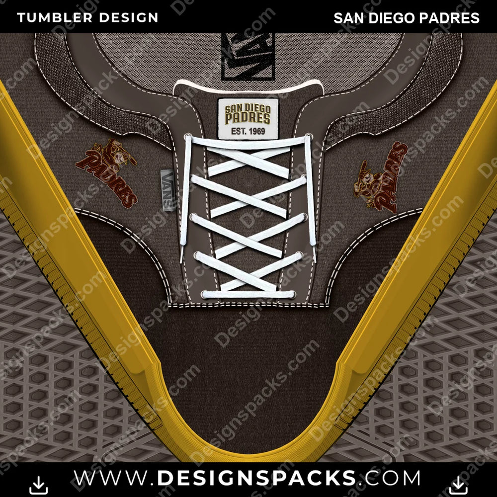 Baseball VANS Atwood DX San Diego Padres MLB Baseball Tumbler Digital Wrap Design Download