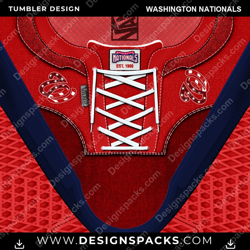Baseball VANS Atwood DX Washington Nationals MLB Baseball Tumbler Digital Wrap Design Download