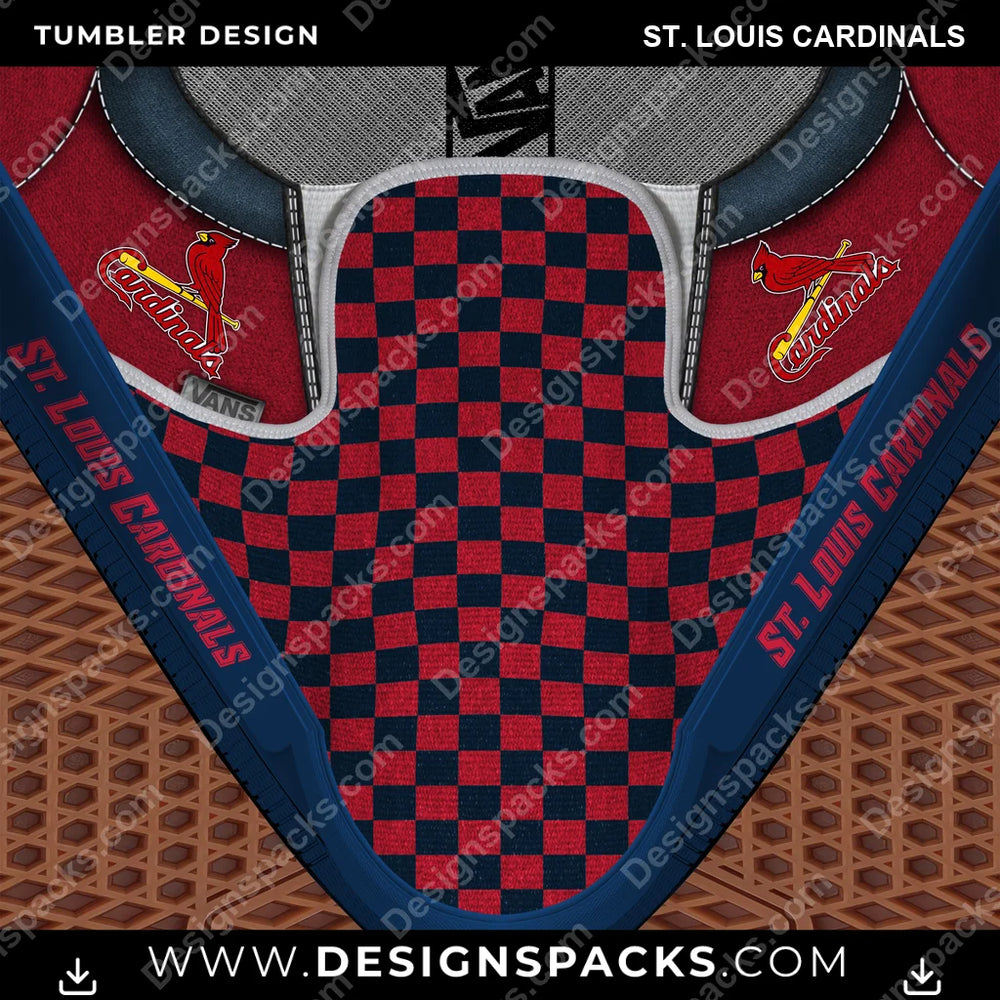 Baseball Vans Classic St. Louis Cardinals MLB Baseball Tumbler Digital Wrap Design Download