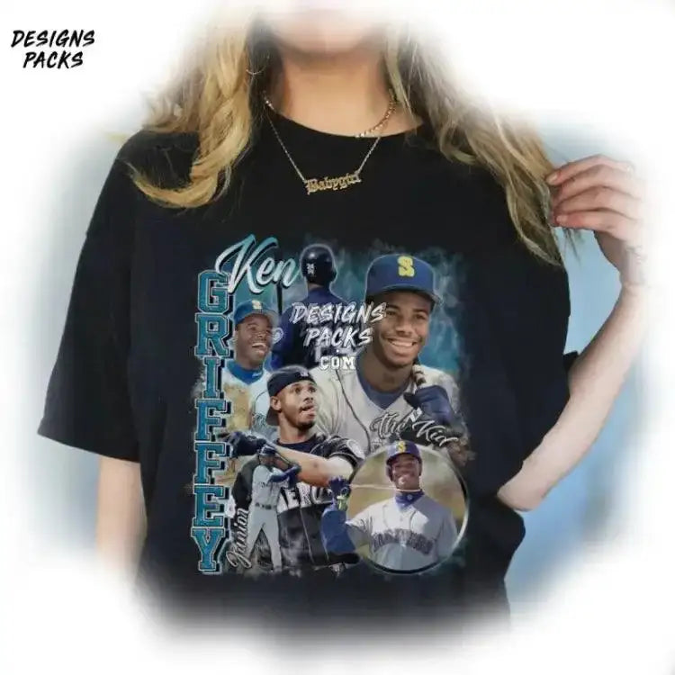 Baseball Vintage Bootleg 90S Ken Griffey Png Design