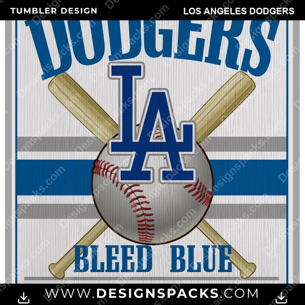 Baseball Vintage Wood Logo Los Angeles Dodgers MLB Baseball Tumbler Digital Wrap Design Download