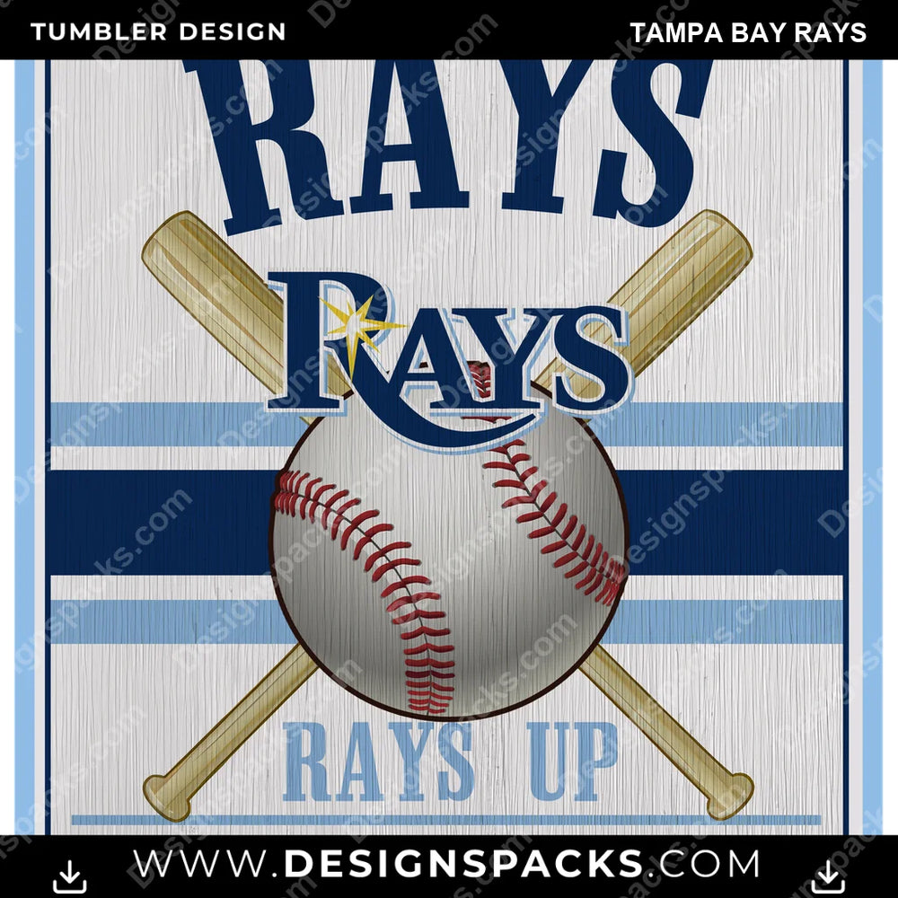 Baseball Vintage Wood Logo Tampa Bay Rays MLB Baseball Tumbler Digital Wrap Design Download