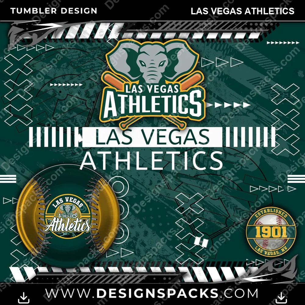 Baseball Xs & Os Las Vegas Athletics MLB Baseball Tumbler Digital Wrap Design Download