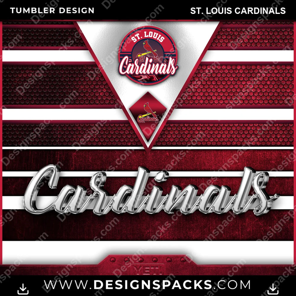 Baseball YETI St. Louis Cardinals MLB Baseball Tumbler Digital Wrap Design Download