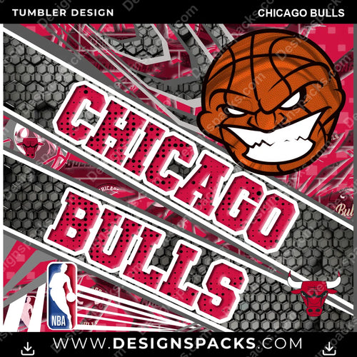Basketball Angry Sports Chicago Bulls NBA Basketball Tumbler Digital Wrap Design Download