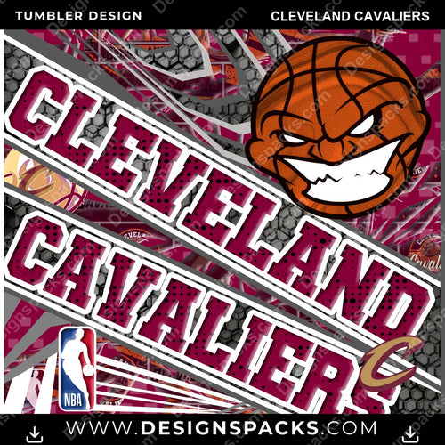 Basketball Angry Sports Cleveland Cavaliers NBA Basketball Tumbler Digital Wrap Design Download