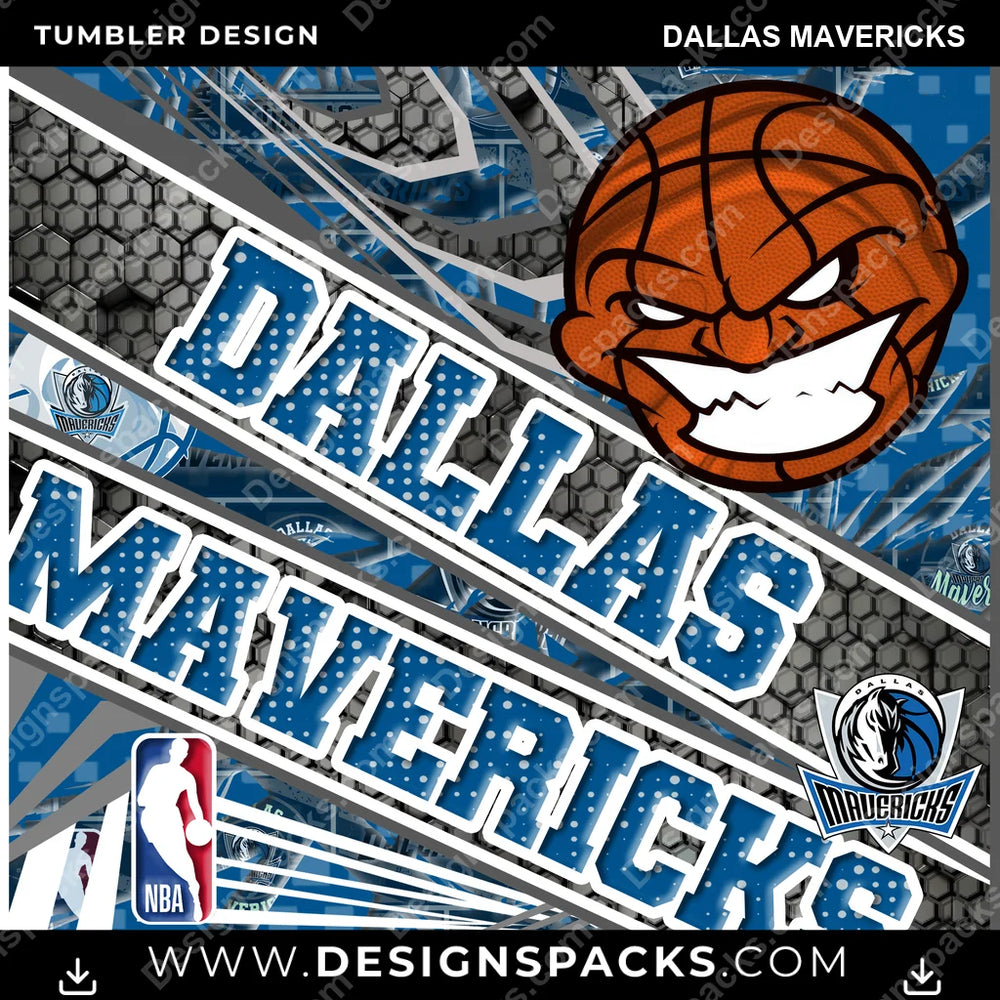 Basketball Angry Sports Dallas Mavericks NBA Basketball Tumbler Digital Wrap Design Download