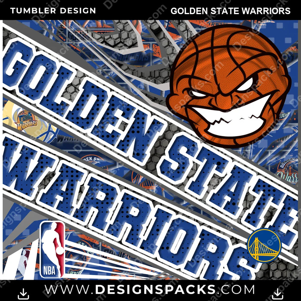 Basketball Angry Sports Golden State Warriors NBA Basketball Tumbler Digital Wrap Design Download