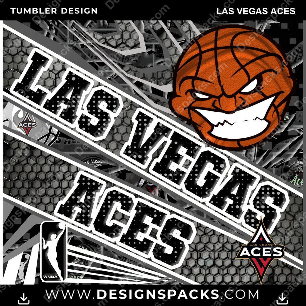 Basketball Angry Sports Las Vegas Aces NBA Basketball Tumbler Digital Wrap Design Download