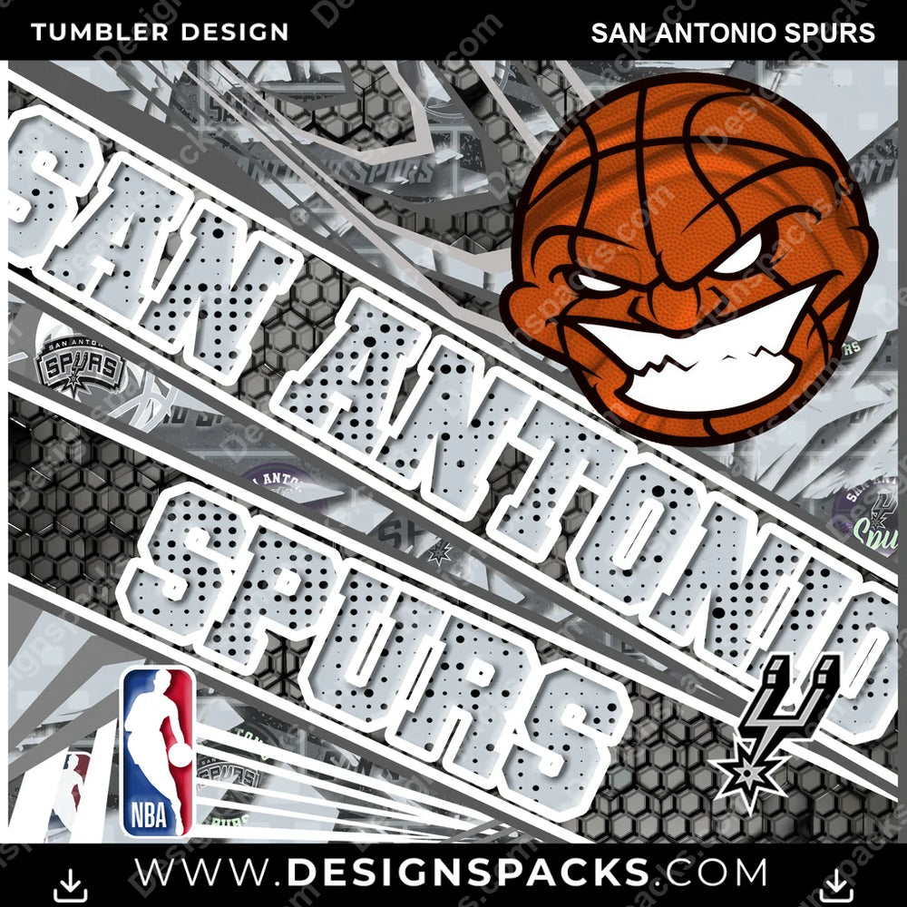 Basketball Angry Sports San Antonio Spurs NBA Basketball Tumbler Digital Wrap Design Download