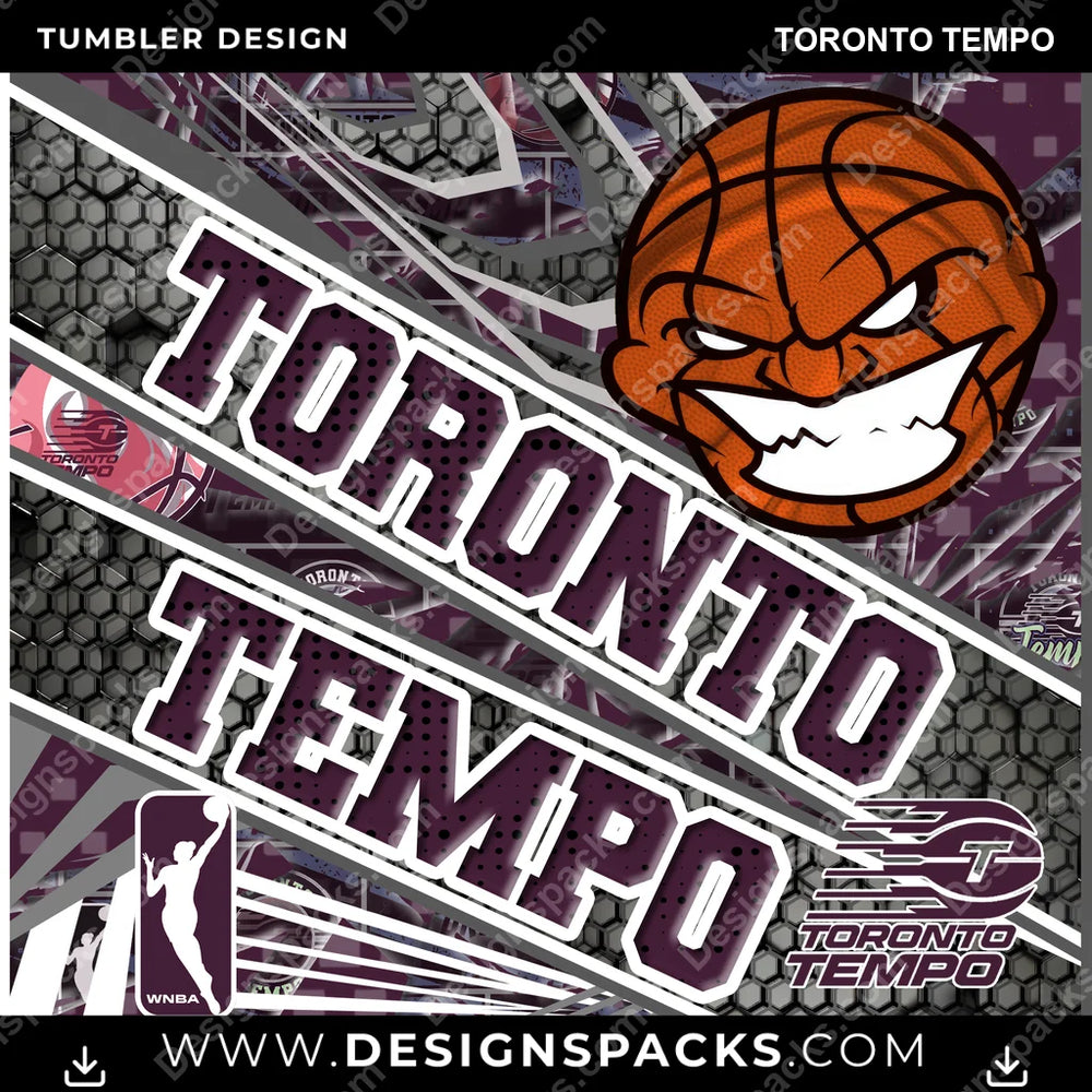 Basketball Angry Sports Toronto Tempo NBA Basketball Tumbler Digital Wrap Design Download