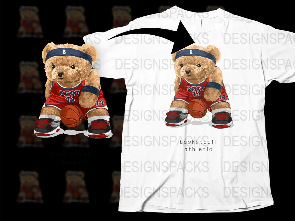 Basketball Athletic Bear Design BEST 14 Print Png Digital Download