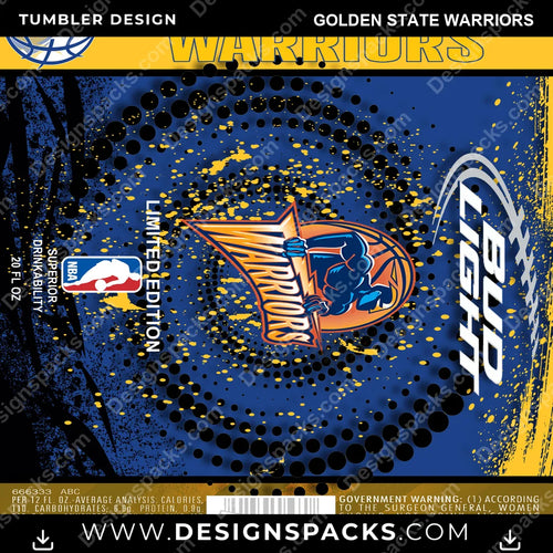 Basketball Bud Golden State Warriors NBA Basketball Tumbler Digital Wrap Design Download