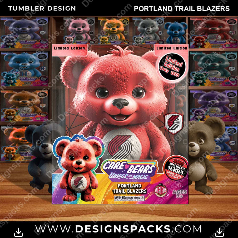 Basketball Care Bear Box Portland Trail Blazers NBA Basketball Tumbler Digital Wrap Design Download