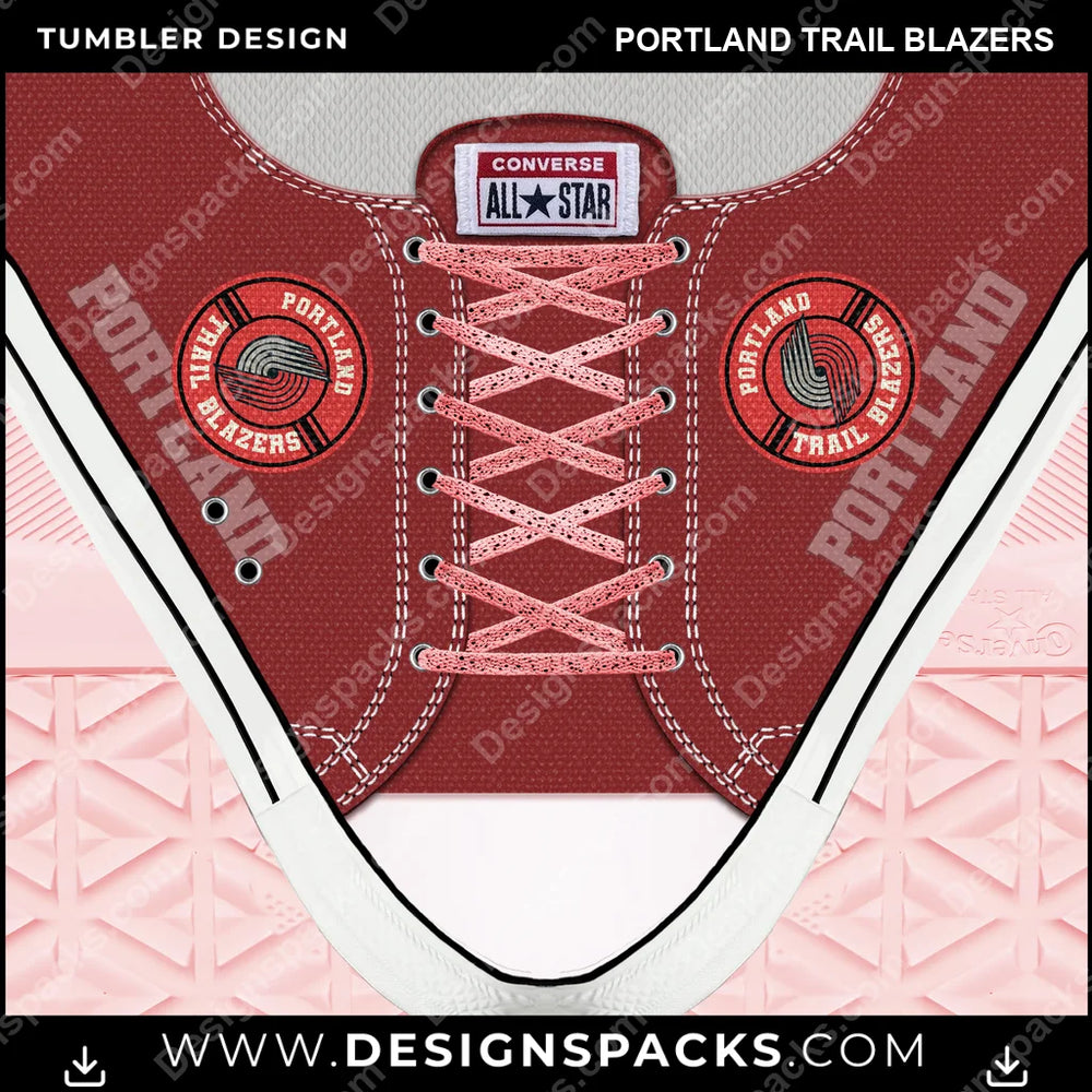 Basketball Converse Portland Trail Blazers NBA Basketball Tumbler Digital Wrap Design Download