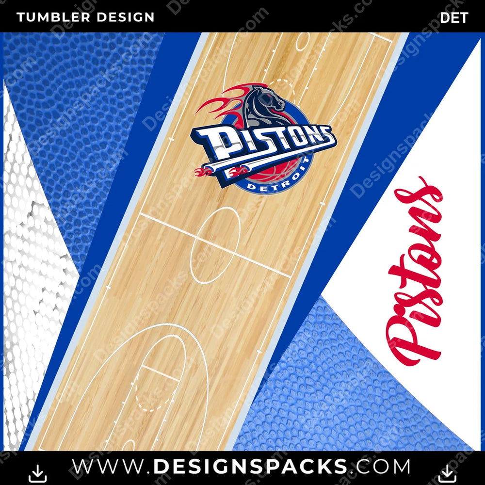 Basketball Court DET NBA Basketball Tumbler Digital Wrap Design Download