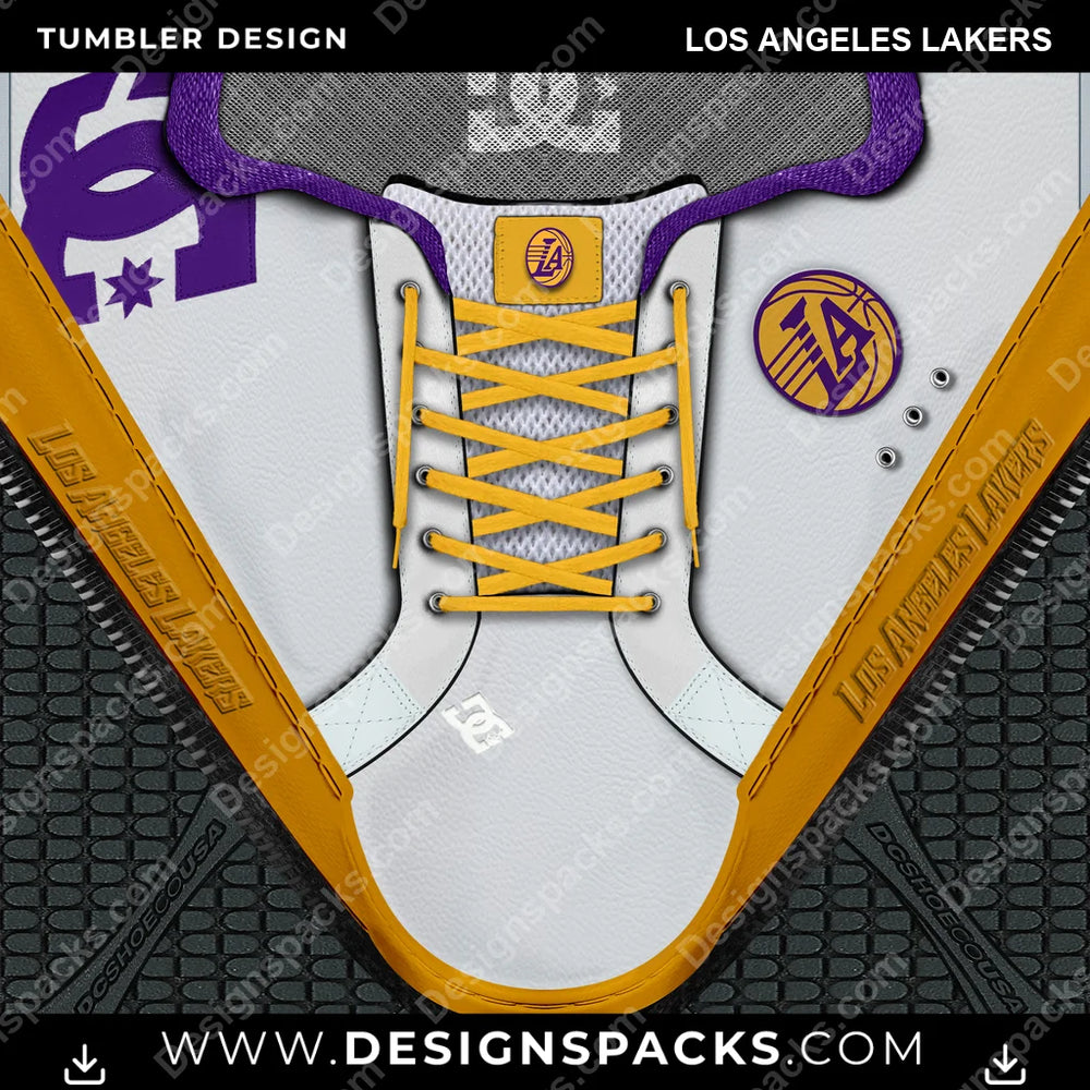 Basketball DC Sneaker Los Angeles Lakers NBA Basketball Tumbler Digital Wrap Design Download