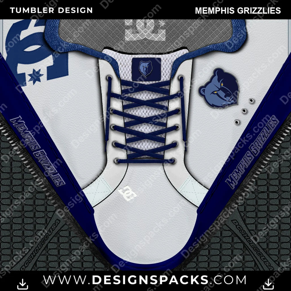 Basketball DC Sneaker Memphis Grizzlies NBA Basketball Tumbler Digital Wrap Design Download