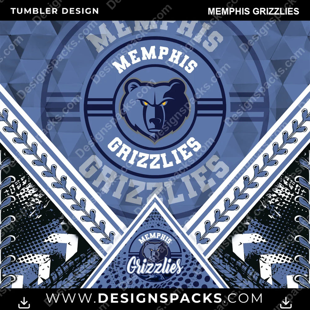 Basketball Diamond Memphis Grizzlies NBA Basketball Tumbler Digital Wrap Design Download