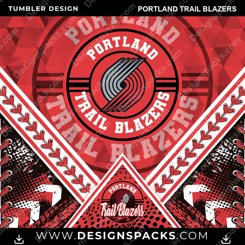 Basketball Diamond Portland Trail Blazers NBA Basketball Tumbler Digital Wrap Design Download